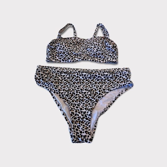 Leopard Ribbed Hipster Bottoms and Bralette  Bikini Women’s Size Plus 14W NEW - Picture 10 of 14